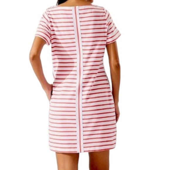 Tommy Bahama Size M Cotton Blend Jovanna Stripe Short Sleeve Dress Beach Casual - Picture 2 of 11